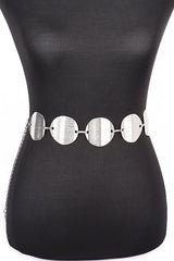 Satin Textured Disk Chain Belt