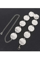 Satin Textured Disk Chain Belt