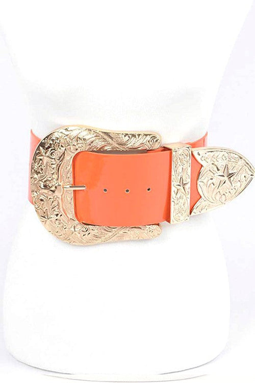 Plus Size Iconic Buckle Statement Patent Belt