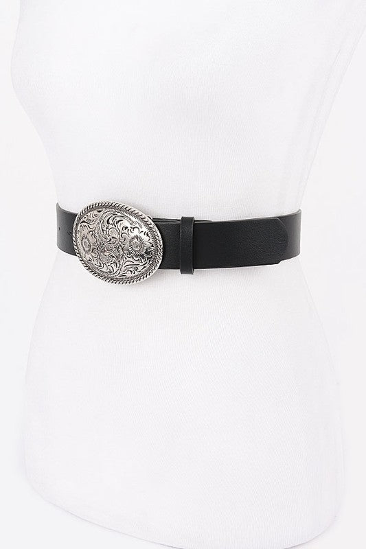 Engraved Western Buckle Fashion Belt