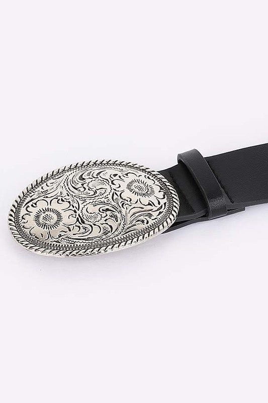 Engraved Western Buckle Fashion Belt