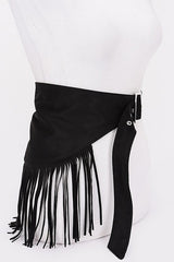 Faux Suede Fringe Western Belt