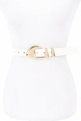 Polish Buckle Skinny Fashion Belt