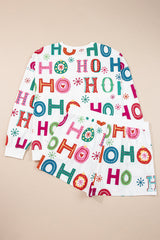 Plus Size Christmas Ho Ho Ho Top and Shorts Lounge Set