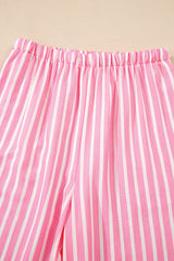 Stripe Bow Tie Top and Pants Pajama Set