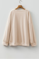 Plus Size Flower Patched Mineral Wash Top