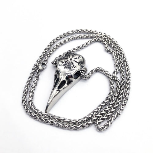 Mens Fashionable Vintage Viking Symbol Skull Eagle Beak Pendant