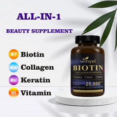 Biotin  Collagen  Hyaluronic Acid  Keratin - Support Normal Hair