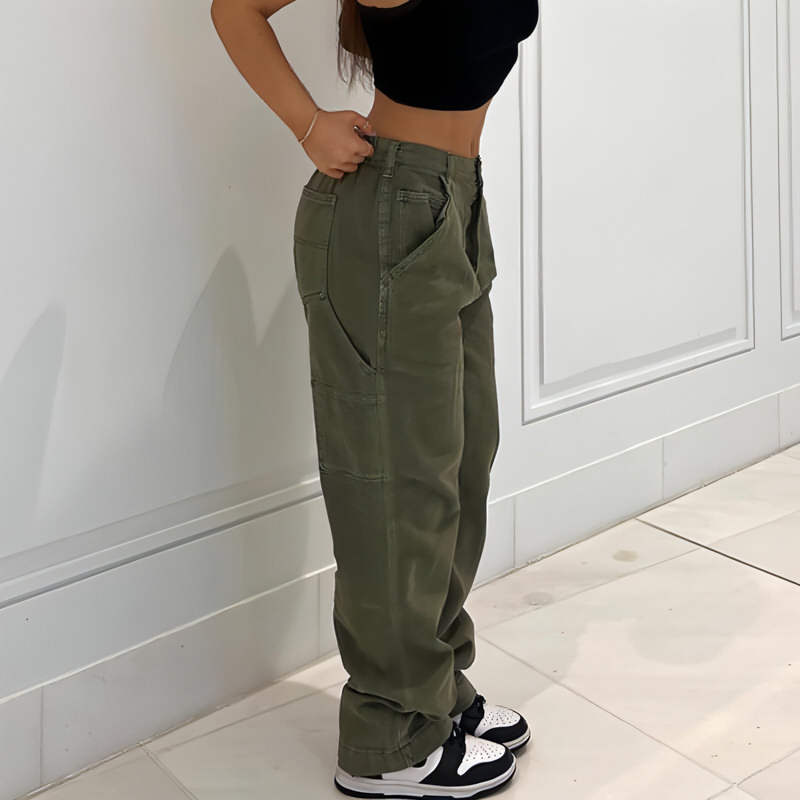 CargoMuse™ – High Waist Straight-Leg Utility Jeans for Women