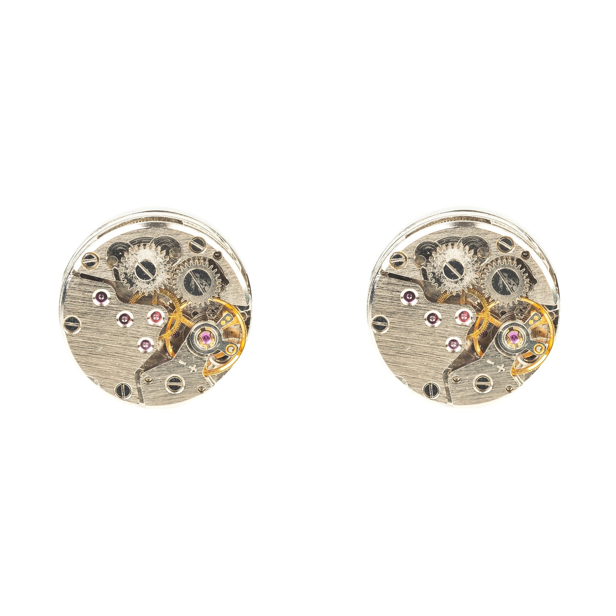 Watch Movement Cufflink Silver