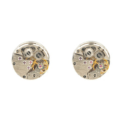 Watch Movement Cufflink Silver