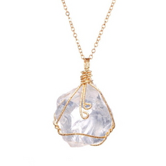 Natural Gemstone Necklace Chakra Stone Pendant Energy Healing Crystal