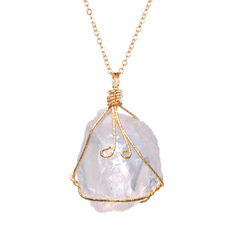 Natural Gemstone Necklace Chakra Stone Pendant Energy Healing Crystal