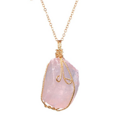 Natural Gemstone Necklace Chakra Stone Pendant Energy Healing Crystal