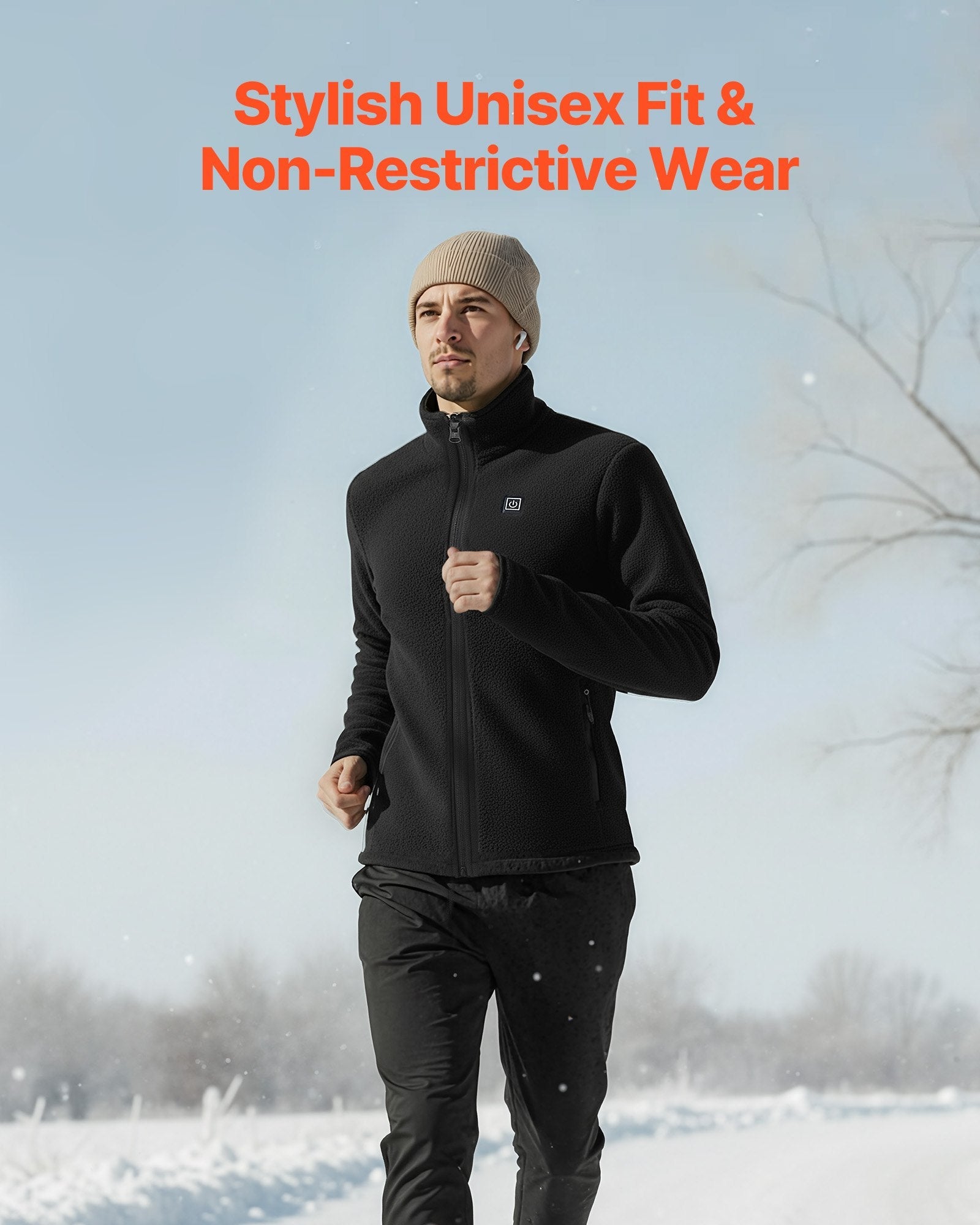Heated Fleece Jacket For Men, Heated Sweatshirt With 7.4V 16000mAh