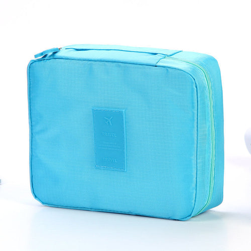 Portable Cosmetic Bag Waterproof Divider Multi-grid Pockets Toiletry B