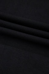 Solid Ribbed Leatherette Ruffle Sleeve Bodysuit