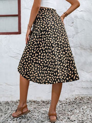 MUNSIEUR Tied Slit Printed Skirt - Luxury Designer Skirt for Women