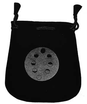 Azure Green RVBMP 5 in. Moon Phases Velveteen Black Bag