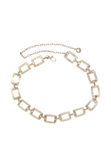 "CHAINED" Gold Rectangular Chain Waist Belt