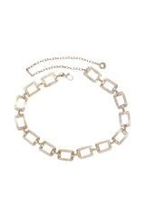 "CHAINED" Gold Rectangular Chain Waist Belt