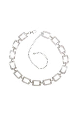 "CHAINED" Gold Rectangular Chain Waist Belt