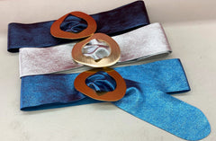 Metallic Thick Italian Leather Belt