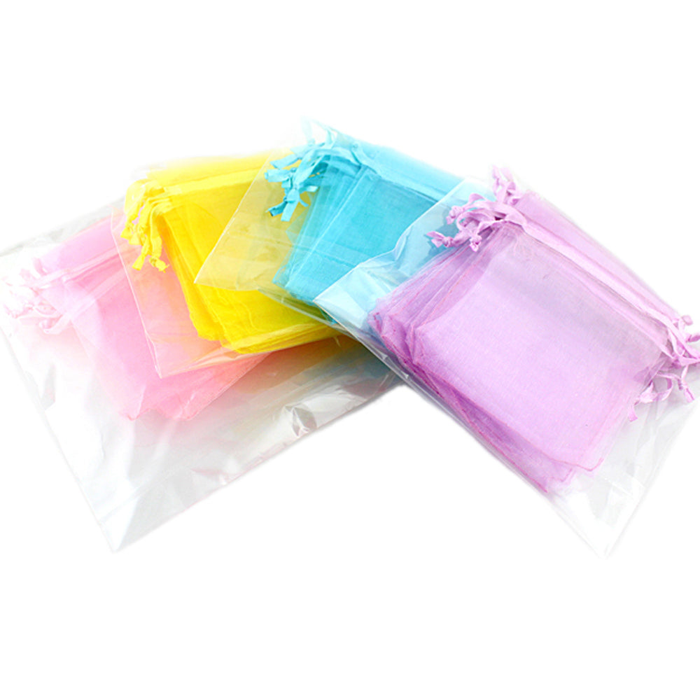 Random color 10pcs/set Colorful Organza Jewellery Bags Drawstring Gift