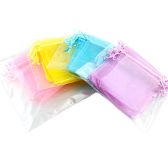 Random color 10pcs/set Colorful Organza Jewellery Bags Drawstring Gift