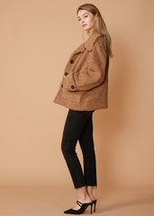 Women's Shearling Coat in Brown