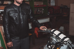 The Raider - Men's Motorcycle Leather Jacket (Black)
