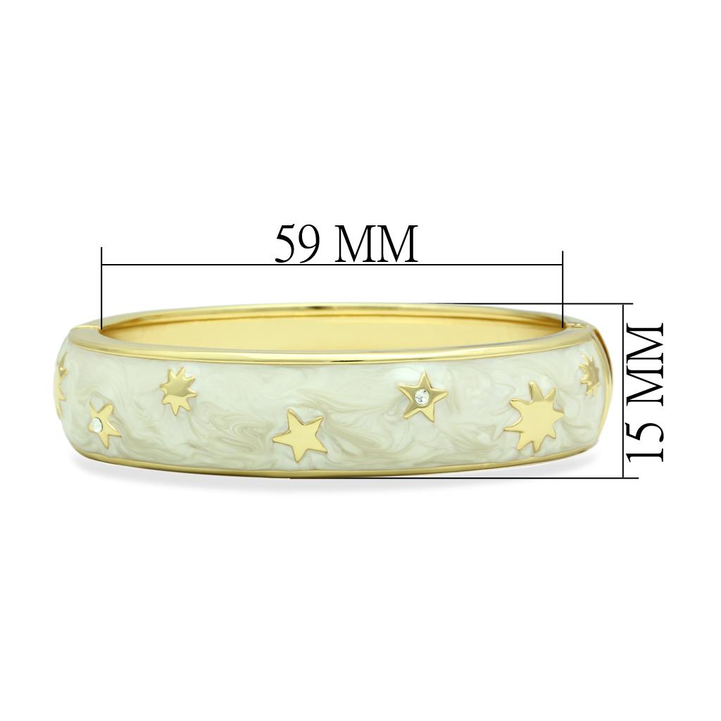 LO2146 - Flash Gold White Metal Bangle with Top Grade Crystal  in