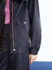 Wide Collar Coated Jacket