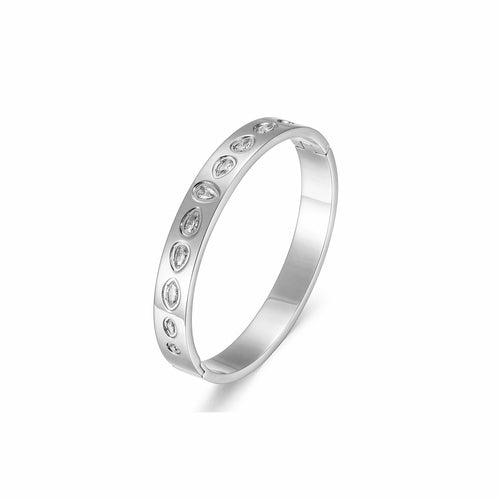 CZ Station Hinge Bangle