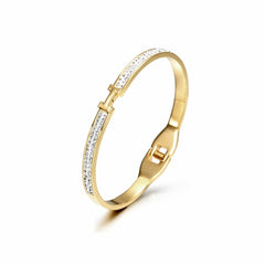 Thin H-Shaped CZ Bangle