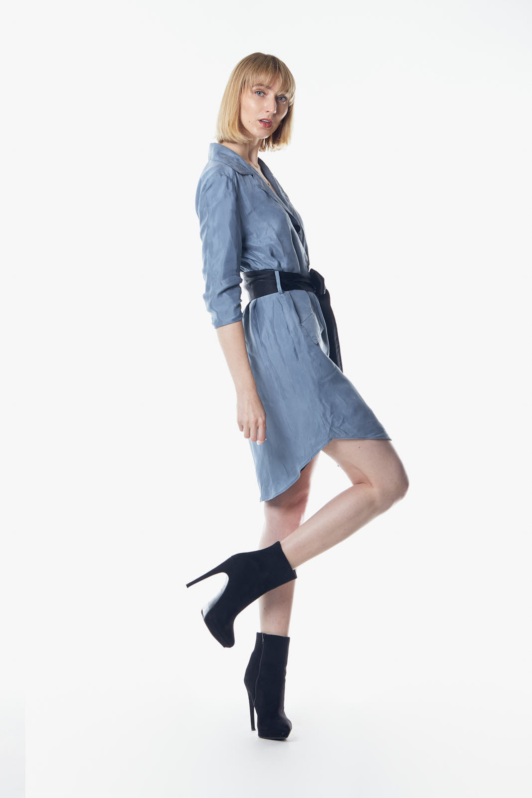 Cielo Blue Blazer Dress – Women’s Tailored Blazer-Style Dress