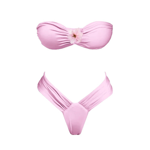Nitty flower two piece swimsuit with Mini Skirt