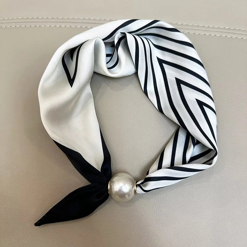 1/2PCS Elegant Pearl Tail Magnetic Clasp Scarf Summer New Versatile