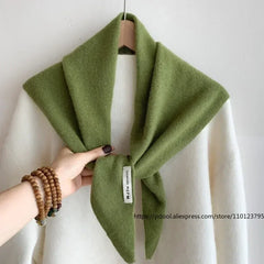 British Korean Triangle Scarf  Niche Wool  Triangular Scarf Women