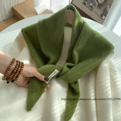 British Korean Triangle Scarf  Niche Wool  Triangular Scarf Women