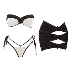 Nitty flower two piece swimsuit with Mini Skirt