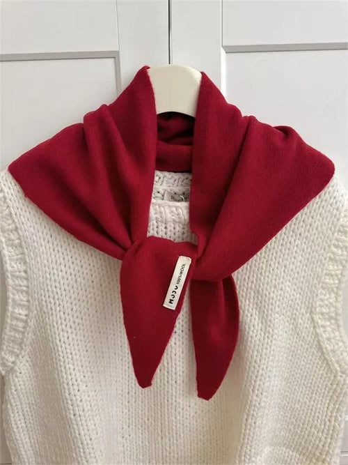 British Korean Triangle Scarf  Niche Wool  Triangular Scarf Women
