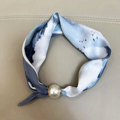 1/2PCS Elegant Pearl Tail Magnetic Clasp Scarf Summer New Versatile