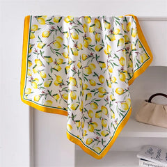Neckerchief Female Luxury Square Scarf for Women Silk Feeling Shawl