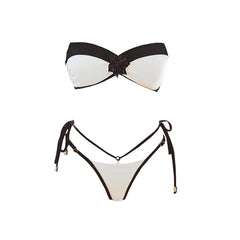 Nitty flower two piece swimsuit with Mini Skirt