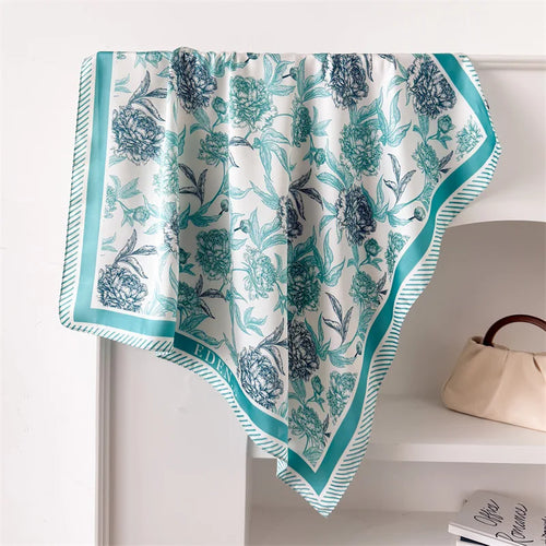 Neckerchief Female Luxury Square Scarf for Women Silk Feeling Shawl