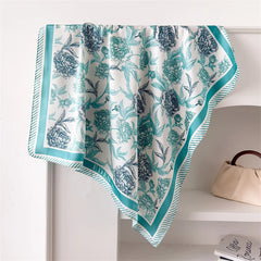 Neckerchief Female Luxury Square Scarf for Women Silk Feeling Shawl