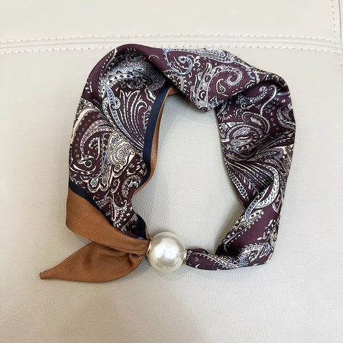 1/2PCS Elegant Pearl Tail Magnetic Clasp Scarf Summer New Versatile