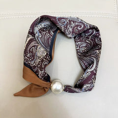1/2PCS Elegant Pearl Tail Magnetic Clasp Scarf Summer New Versatile