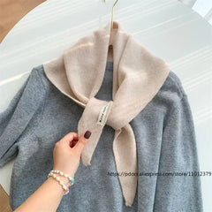 British Korean Triangle Scarf  Niche Wool  Triangular Scarf Women